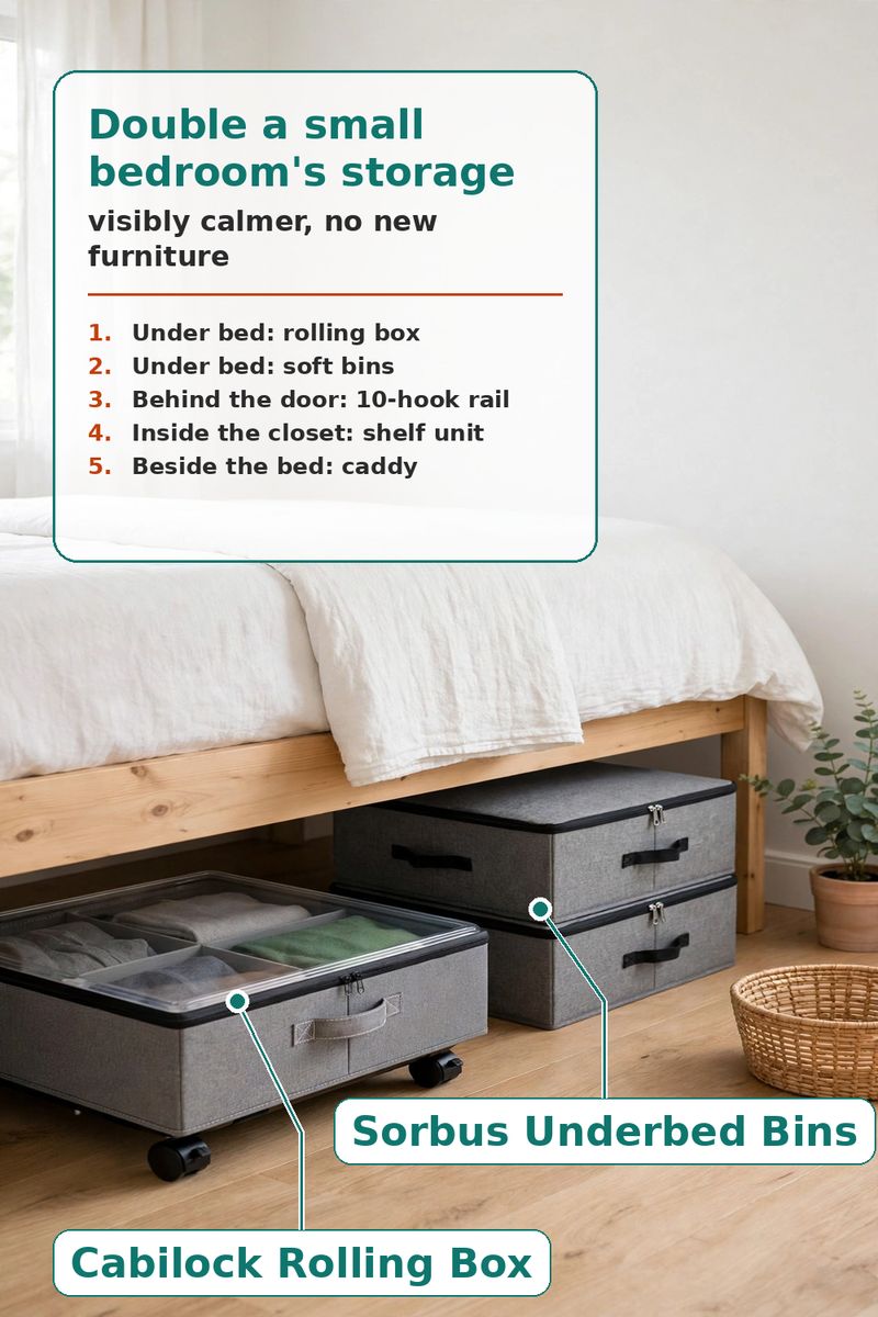 Small Bedroom, No Closet Space? Storage That Doubles Your Room