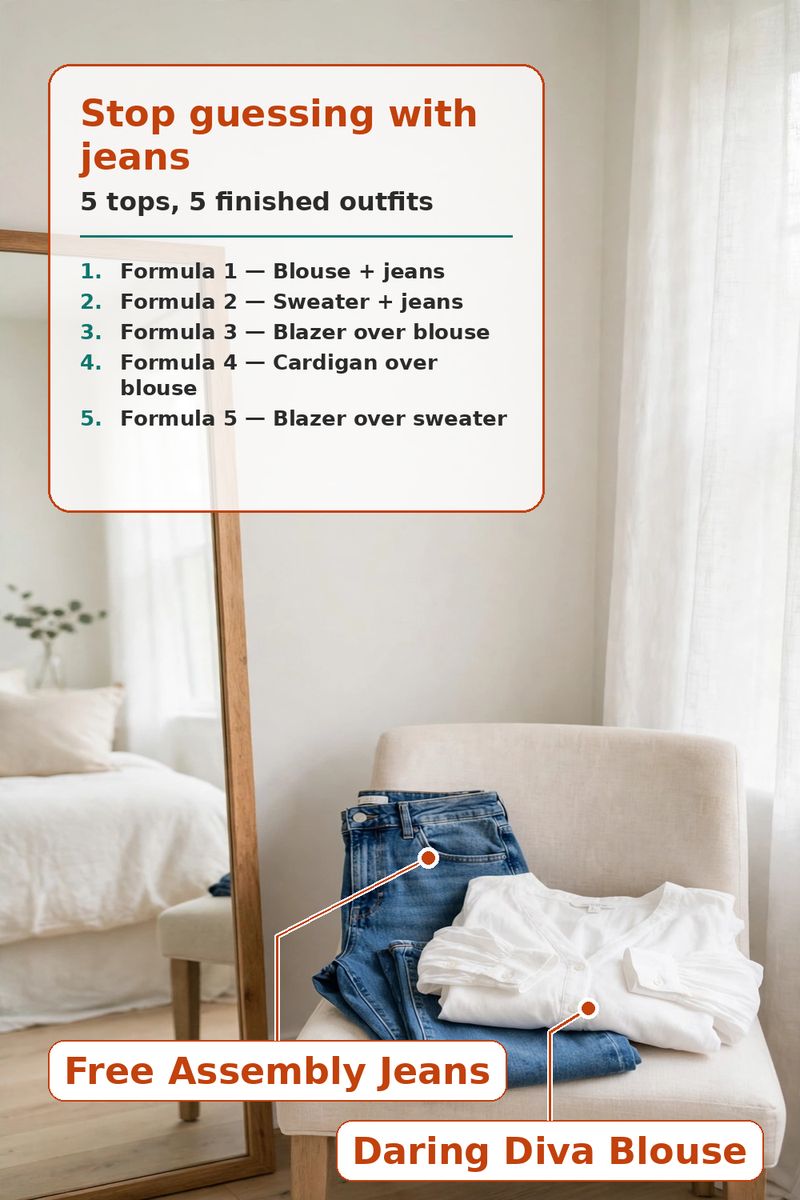 Jeans Formulas That Never Fail: 5 Tops, 5 Finished Outfits