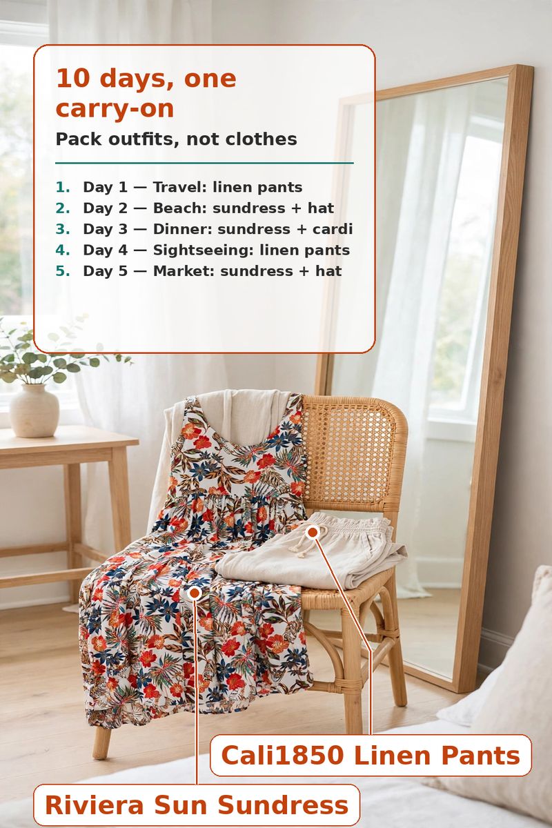 10 Days of Vacation Outfits in One Carry-On