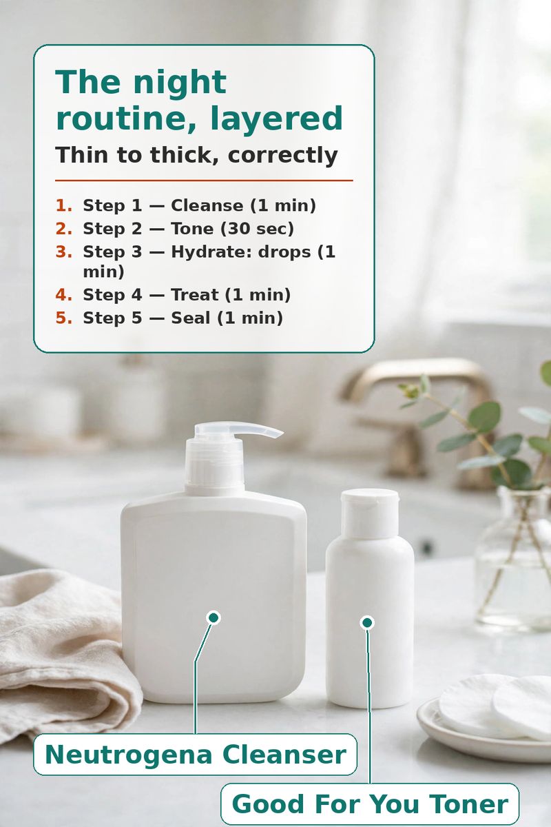 Night Routine for Glass-Looking Skin: Layer Thin to Thick