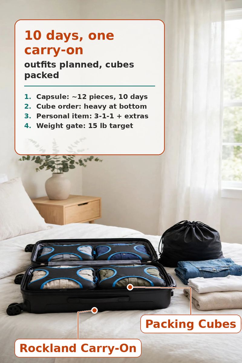 Carry-On Only for 10 Days: The Packing System
