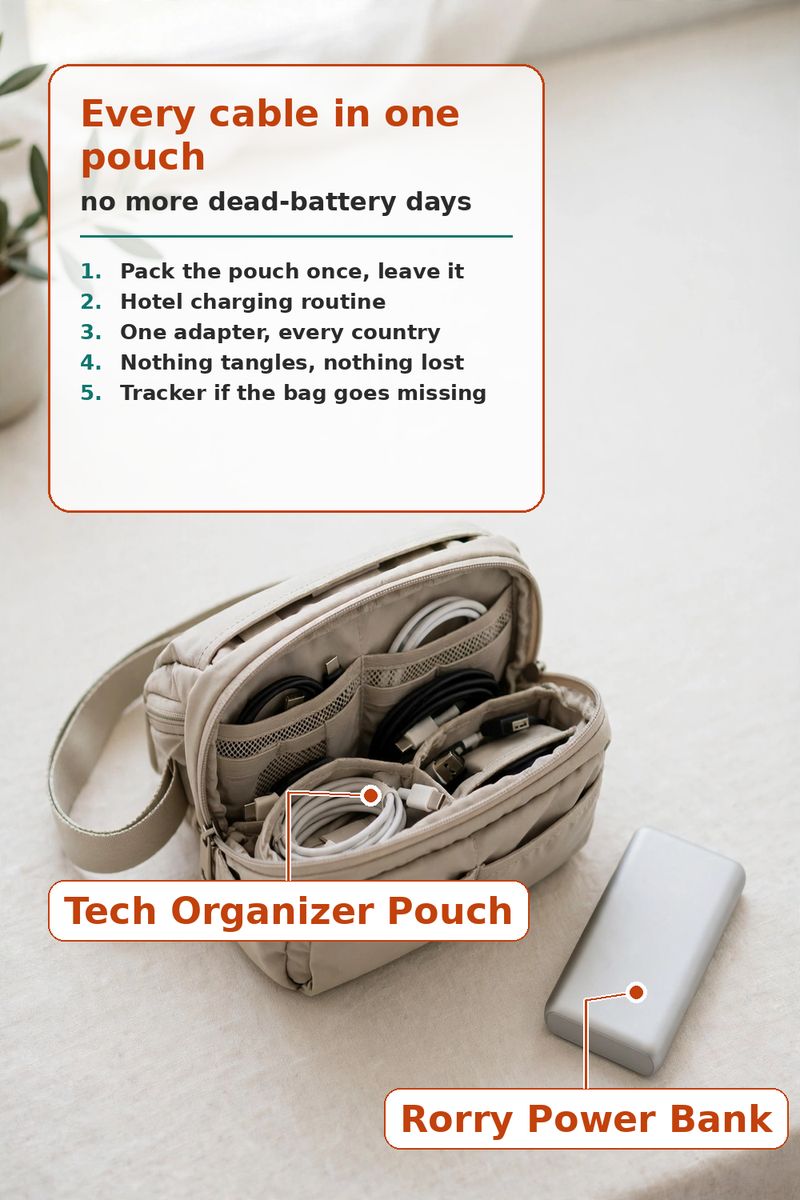 Travel Tech in One Pouch: Charge Everything, Lose Nothing