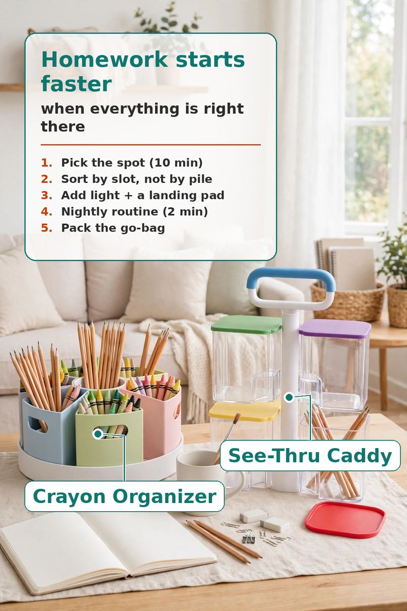 Homework Station That Ends the 'I Can't Find a Pencil' Era
