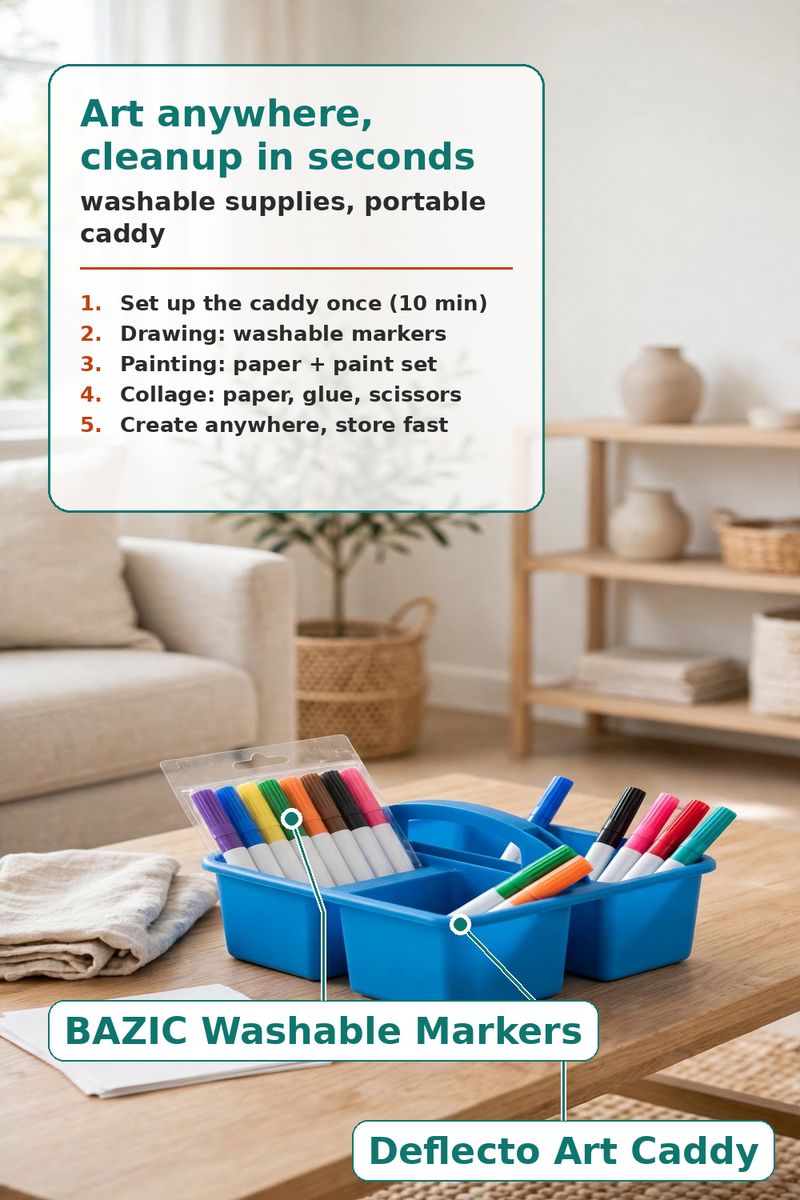 Kids Art Supplies, One Caddy: Create Anywhere, Store in Seconds